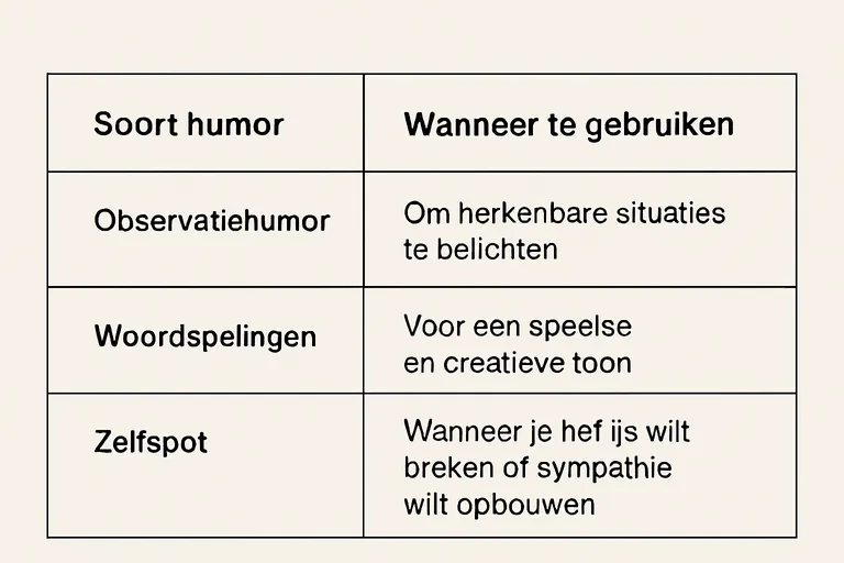 Soorten humor en wanneer je ze gebruikt